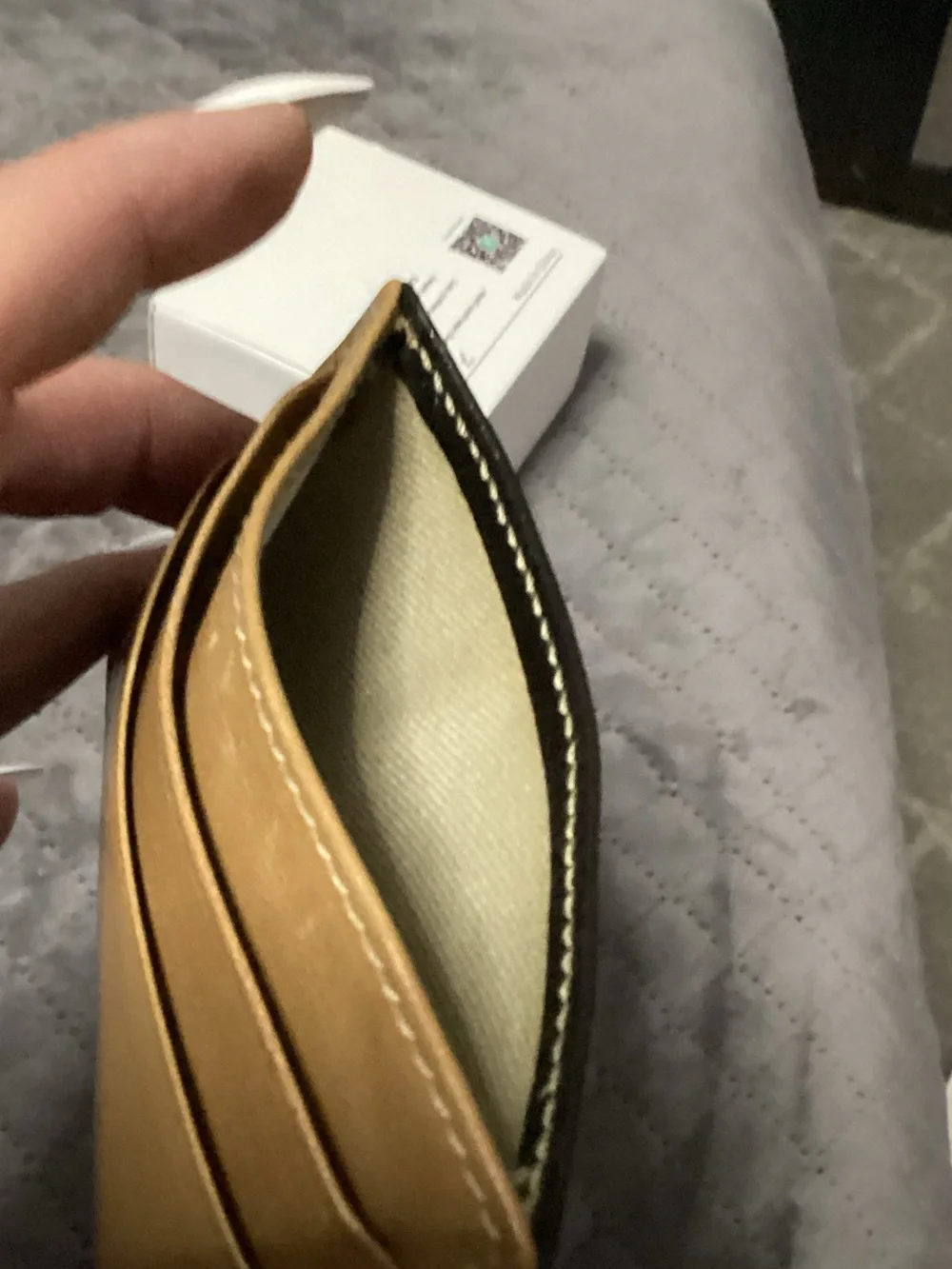 kate spade tan leather slim card holder